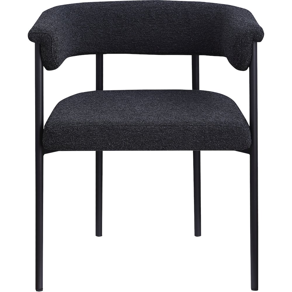 Malin Black Boucle Fabric Dining Chair, Set of 2. Picture 2