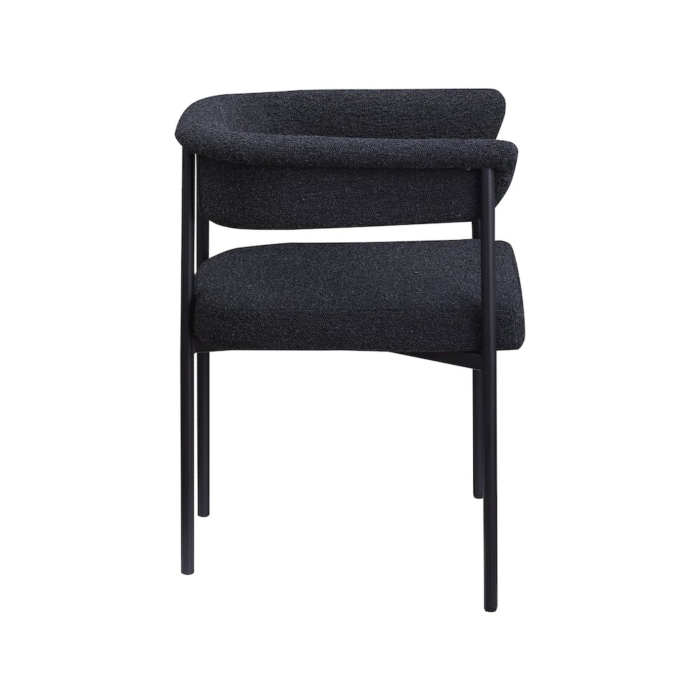 Malin Black Boucle Fabric Dining Chair, Set of 2. Picture 3