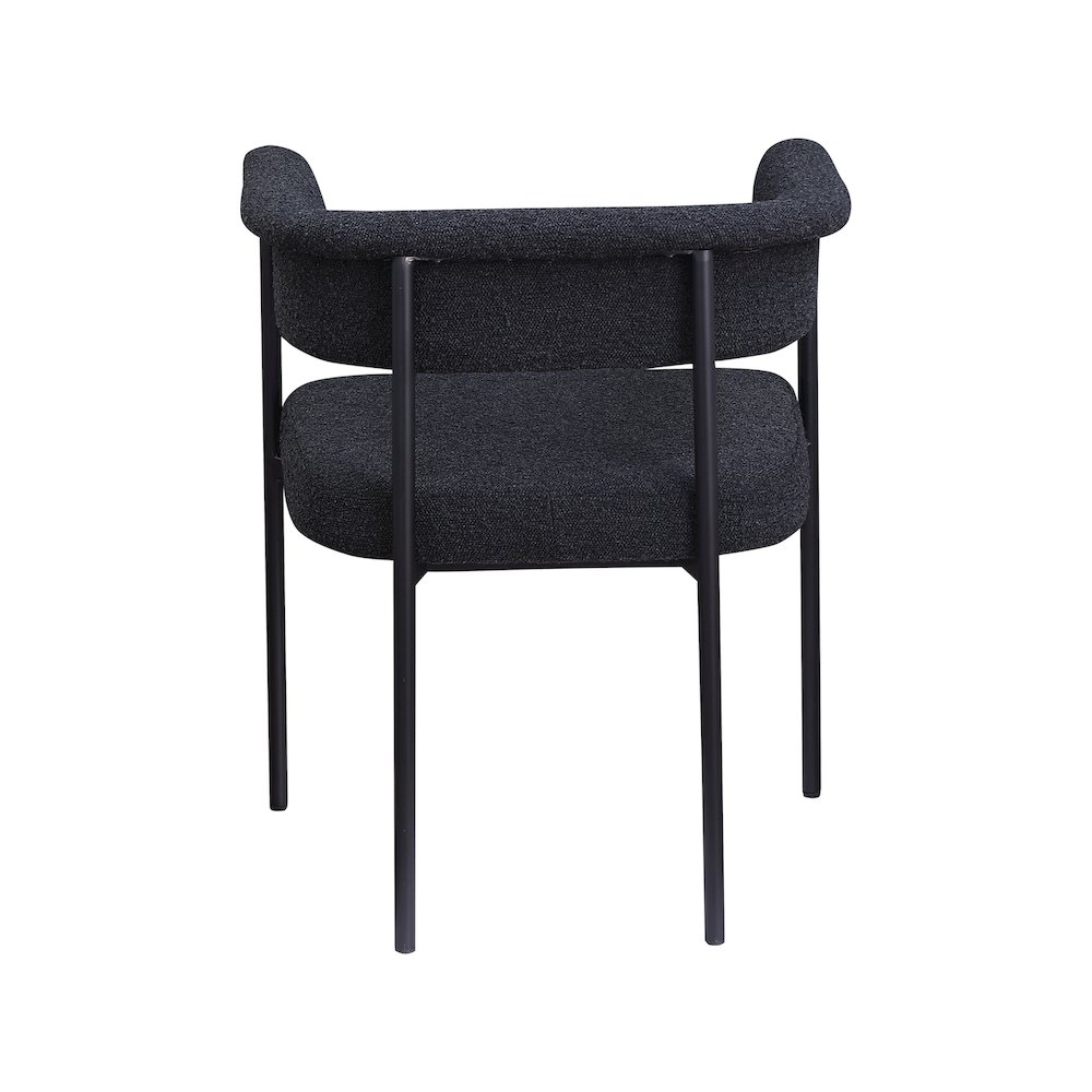 Malin Black Boucle Fabric Dining Chair, Set of 2. Picture 4
