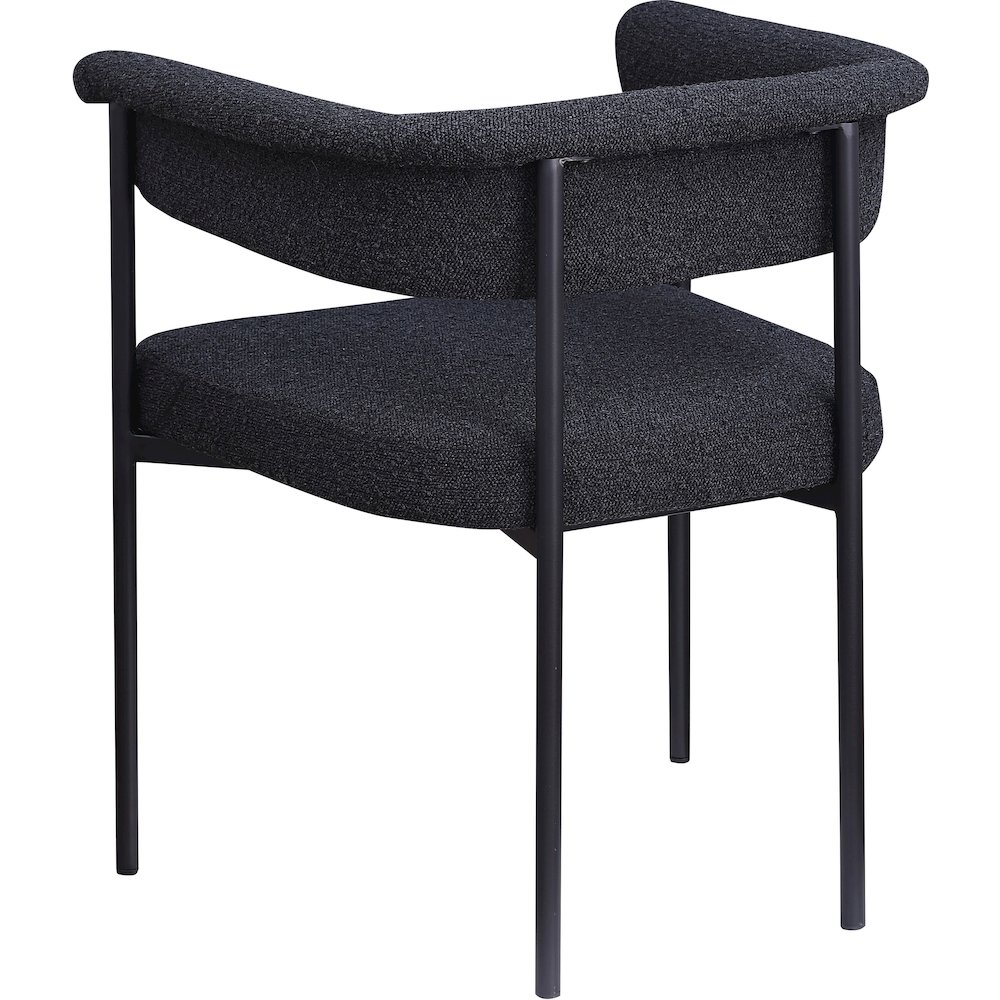 Malin Black Boucle Fabric Dining Chair, Set of 2. Picture 5