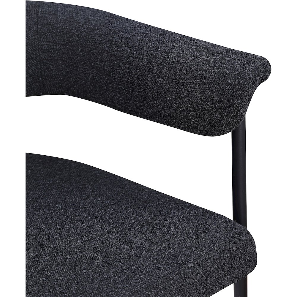 Malin Black Boucle Fabric Dining Chair, Set of 2. Picture 6