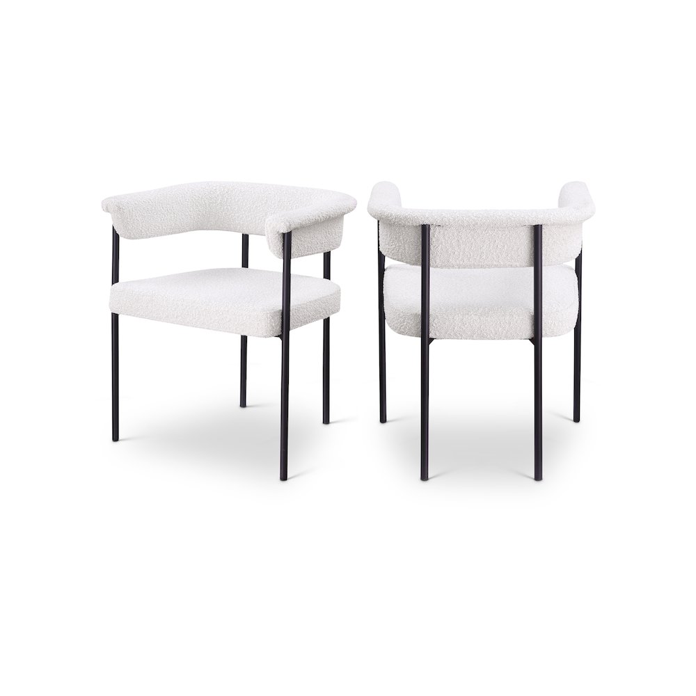 Malin Cream Boucle Fabric Dining Chair, Set of 2. Picture 1