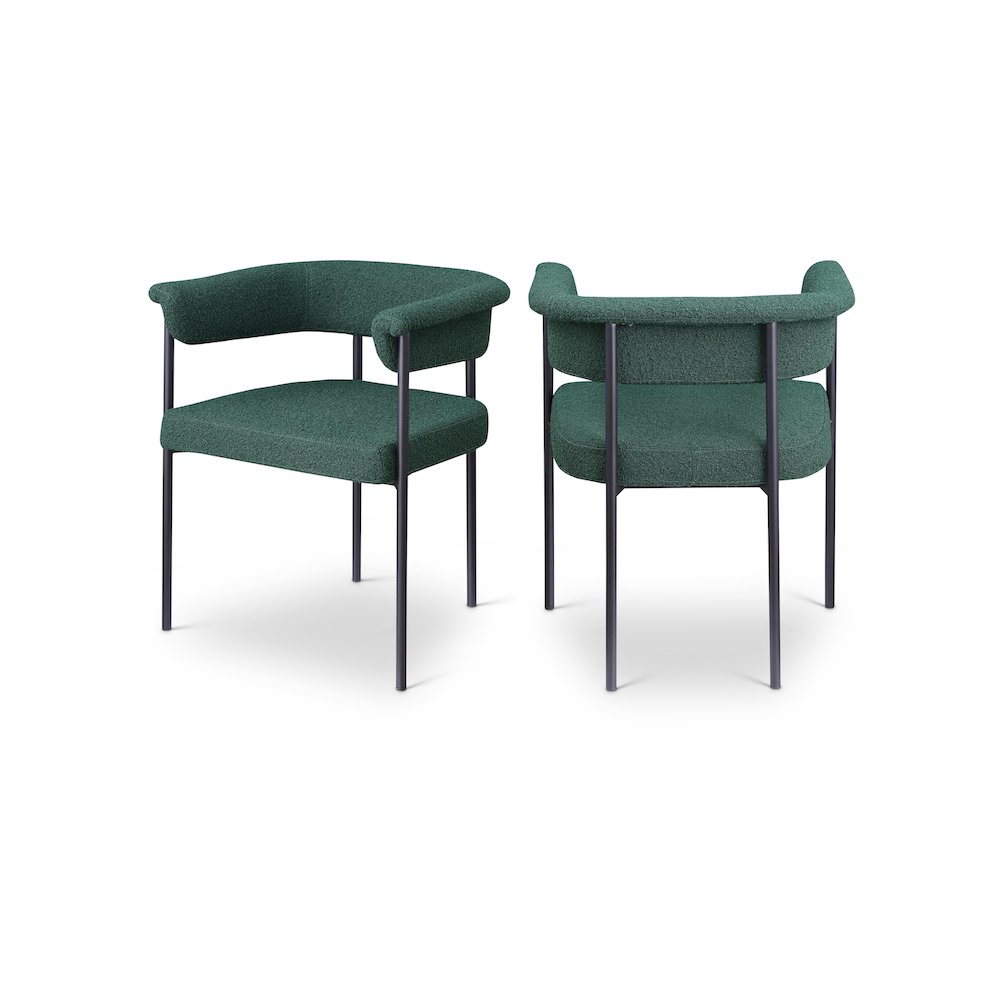 Malin Green Boucle Fabric Dining Chair, Set of 2. Picture 1