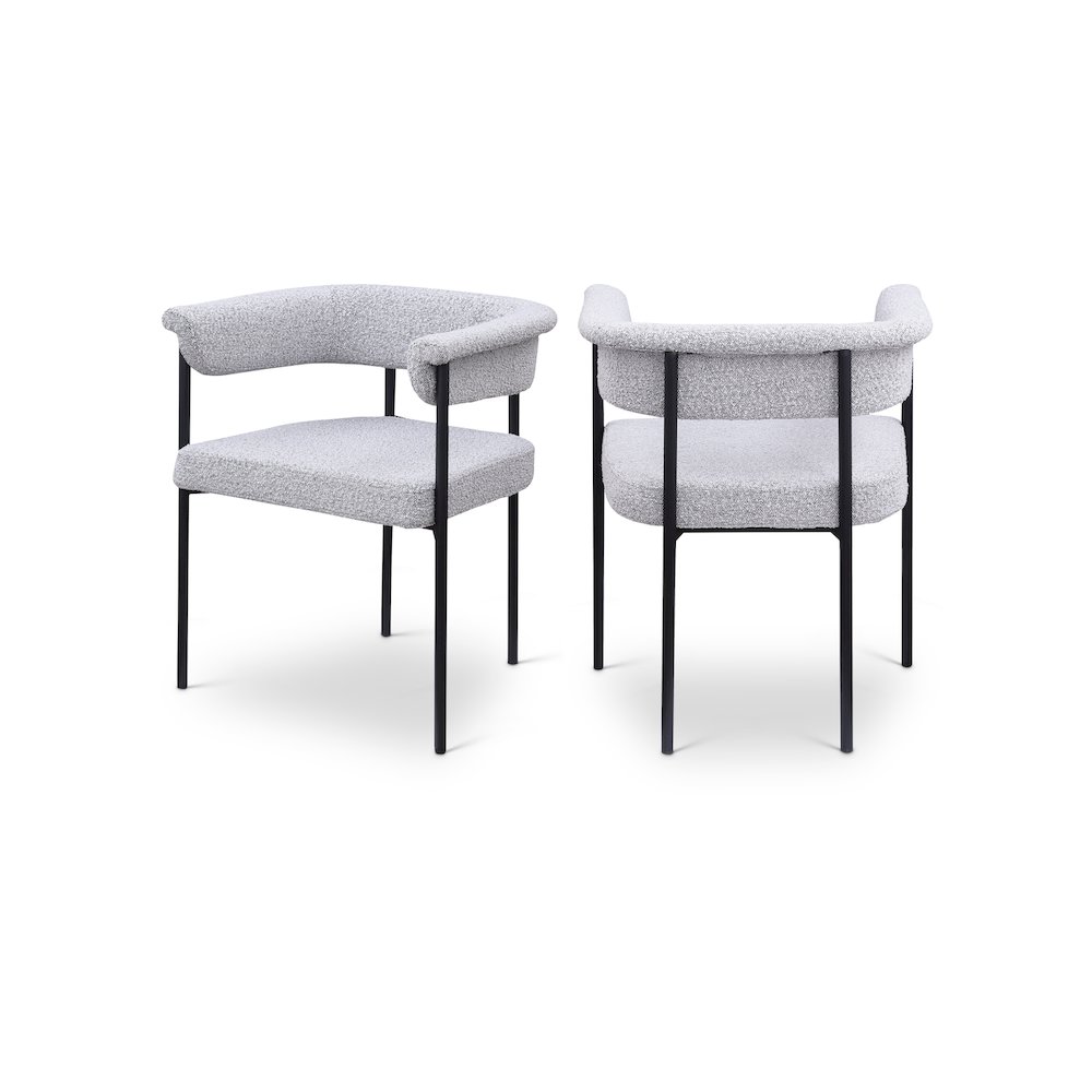 Malin Grey Boucle Fabric Dining Chair, Set of 2. Picture 1