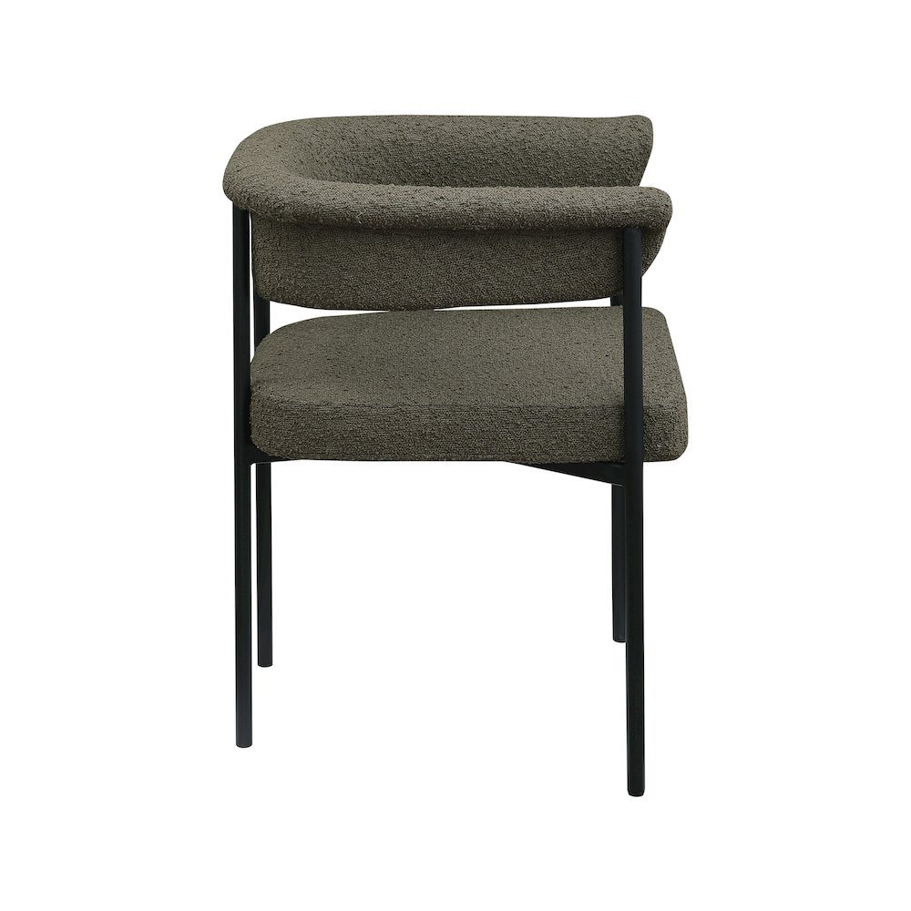 Malin Olive Boucle Fabric Dining Chair, Set of 2. Picture 3