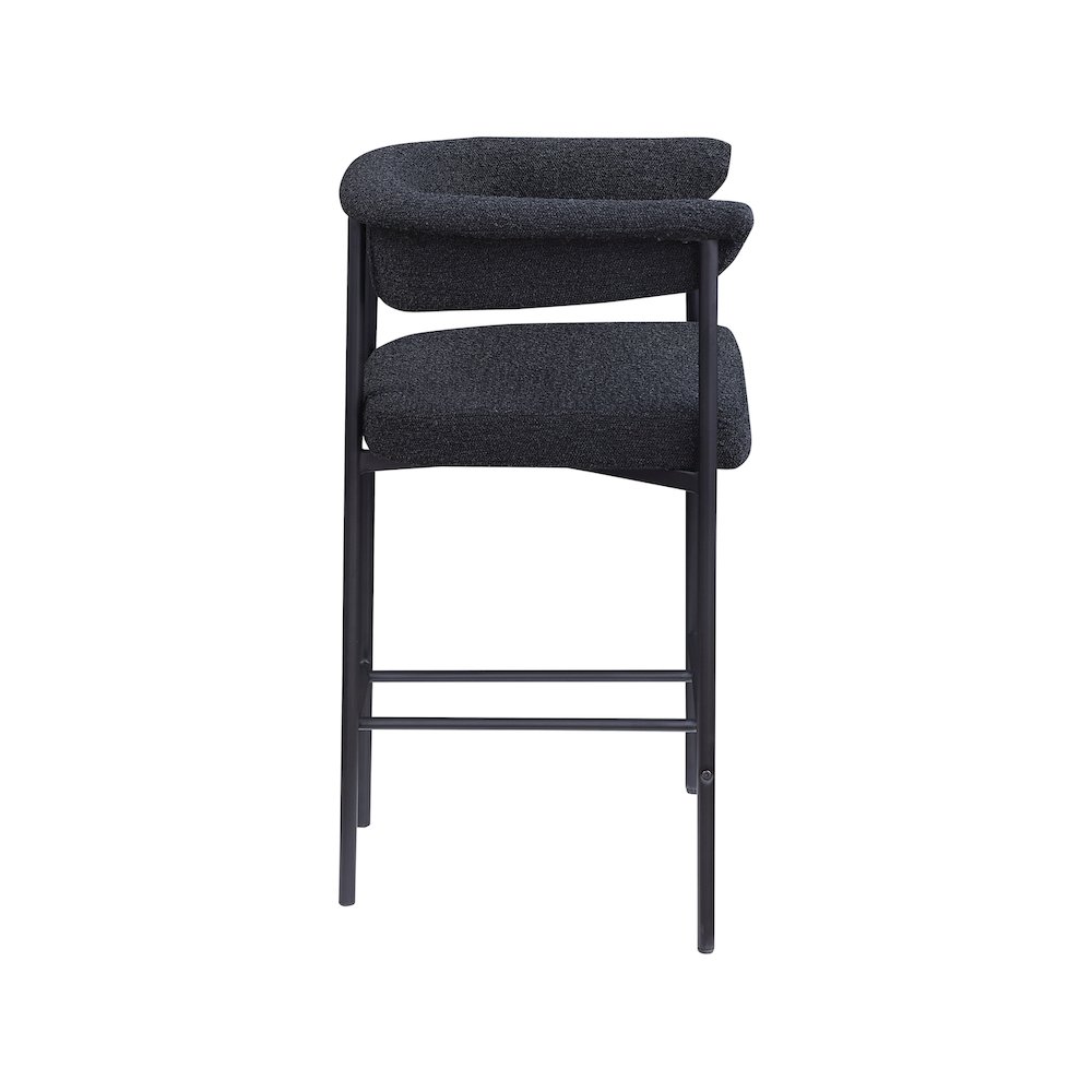 Malin Black Boucle Fabric Counter Stool, Set of 2. Picture 3