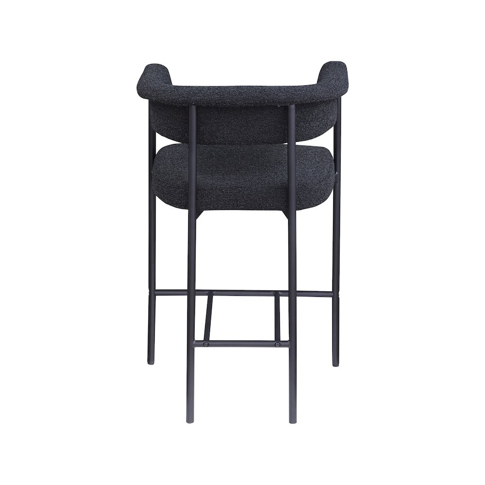 Malin Black Boucle Fabric Counter Stool, Set of 2. Picture 4
