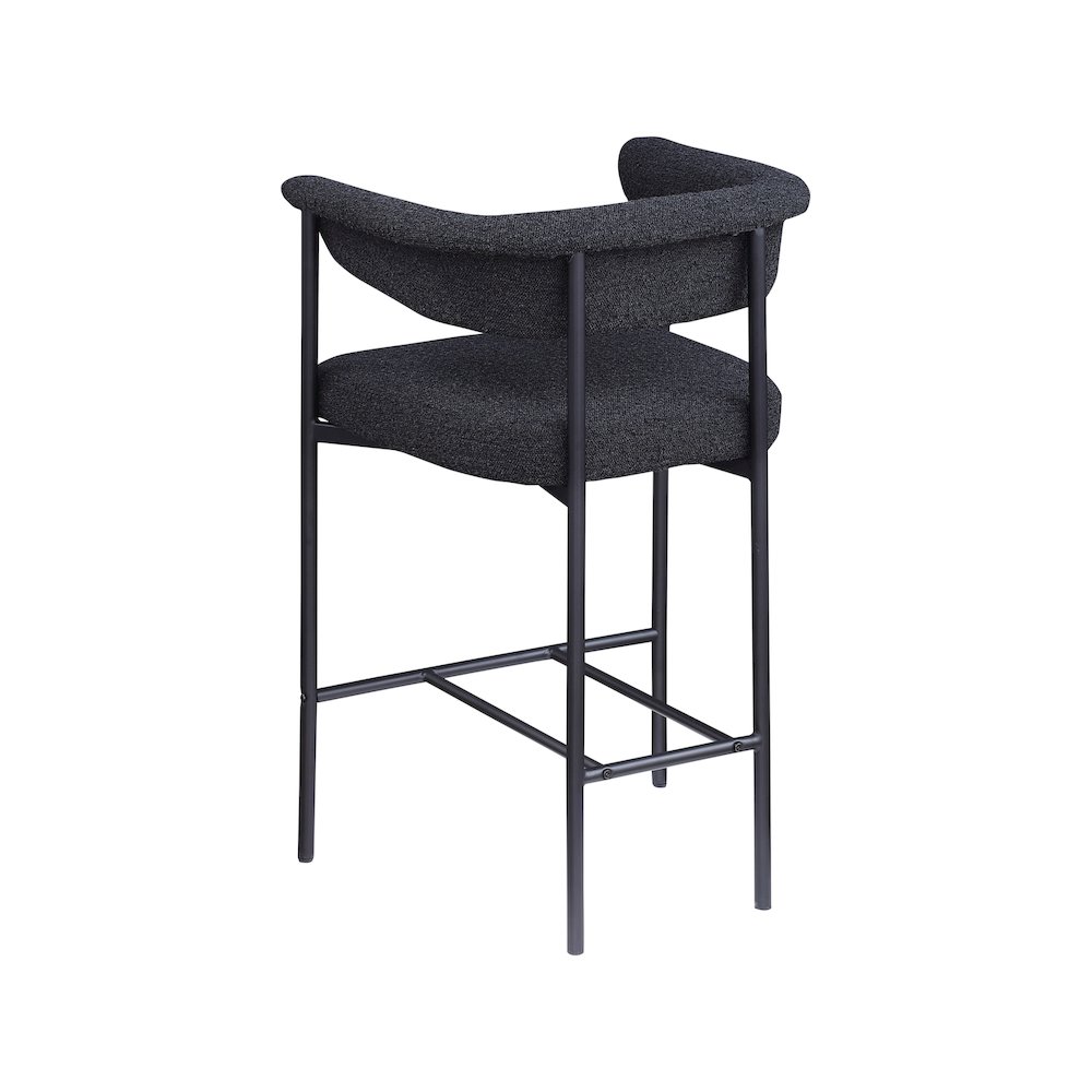 Malin Black Boucle Fabric Counter Stool, Set of 2. Picture 5