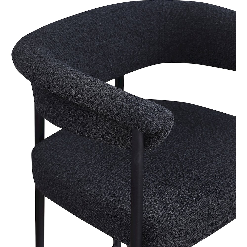 Malin Black Boucle Fabric Counter Stool, Set of 2. Picture 6