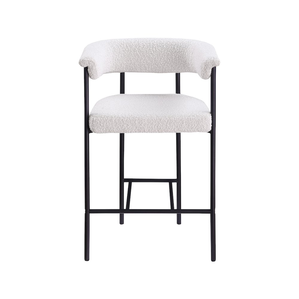 Malin Cream Boucle Fabric Counter Stool, Set of 2. Picture 2