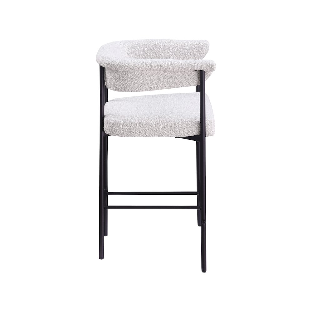 Malin Cream Boucle Fabric Counter Stool, Set of 2. Picture 3
