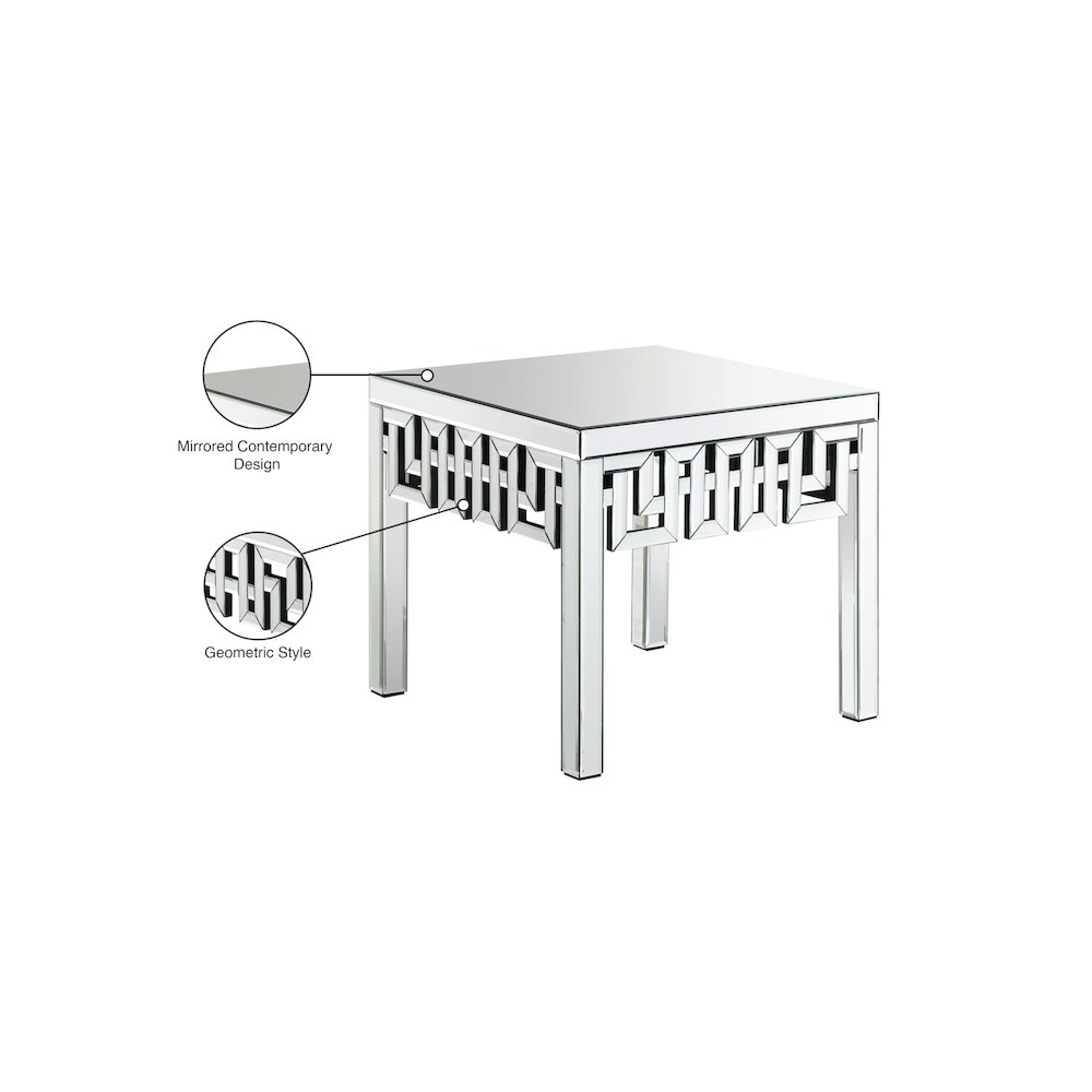 Aria Mirrored End Table. Picture 4