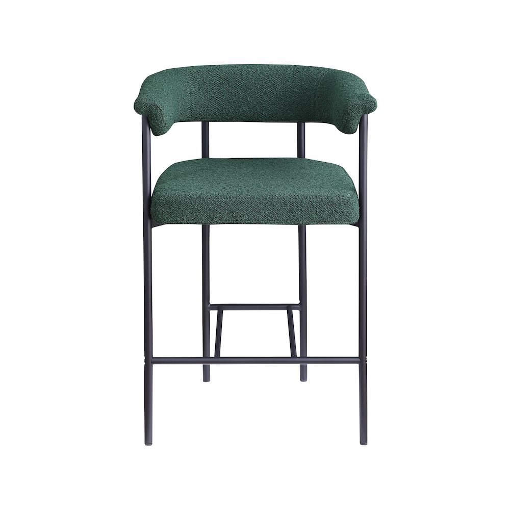 Malin Green Boucle Fabric Counter Stool, Set of 2. Picture 2