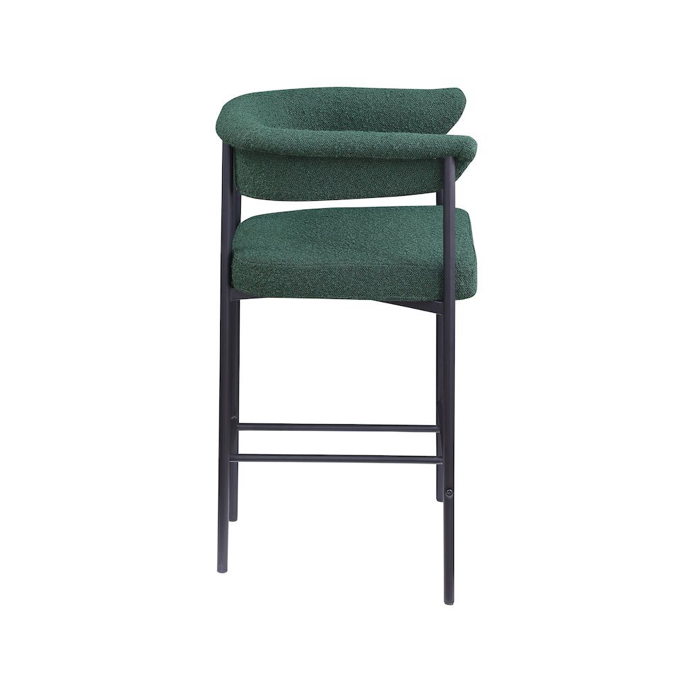 Malin Green Boucle Fabric Counter Stool, Set of 2. Picture 3
