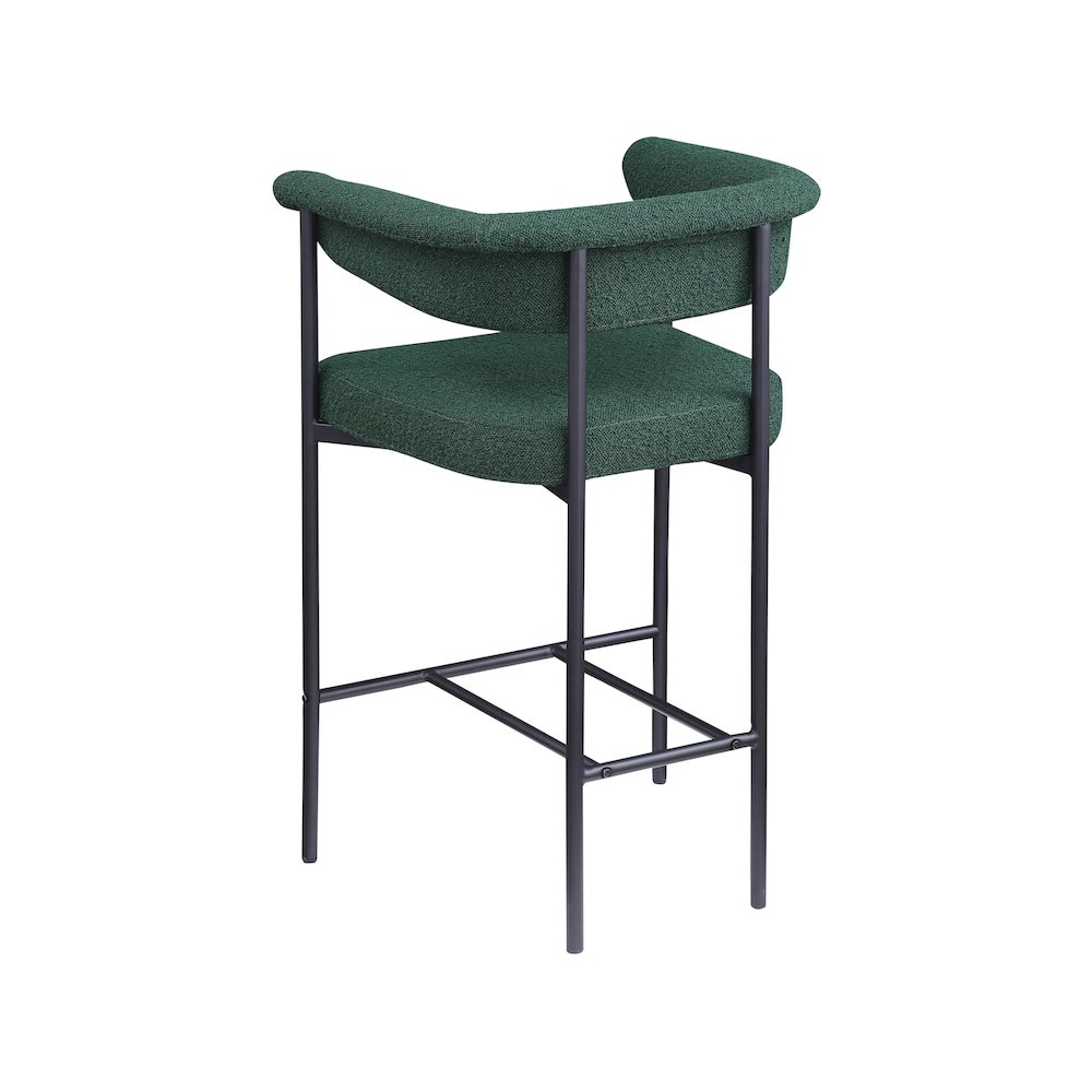 Malin Green Boucle Fabric Counter Stool, Set of 2. Picture 5