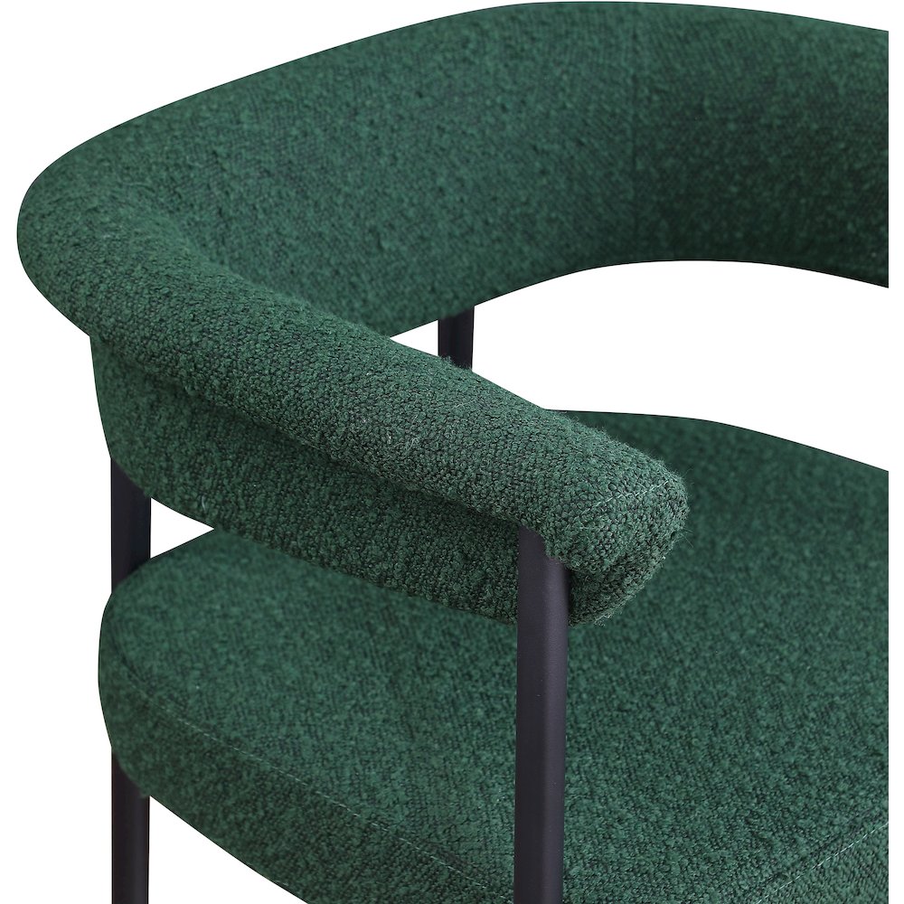 Malin Green Boucle Fabric Counter Stool, Set of 2. Picture 6