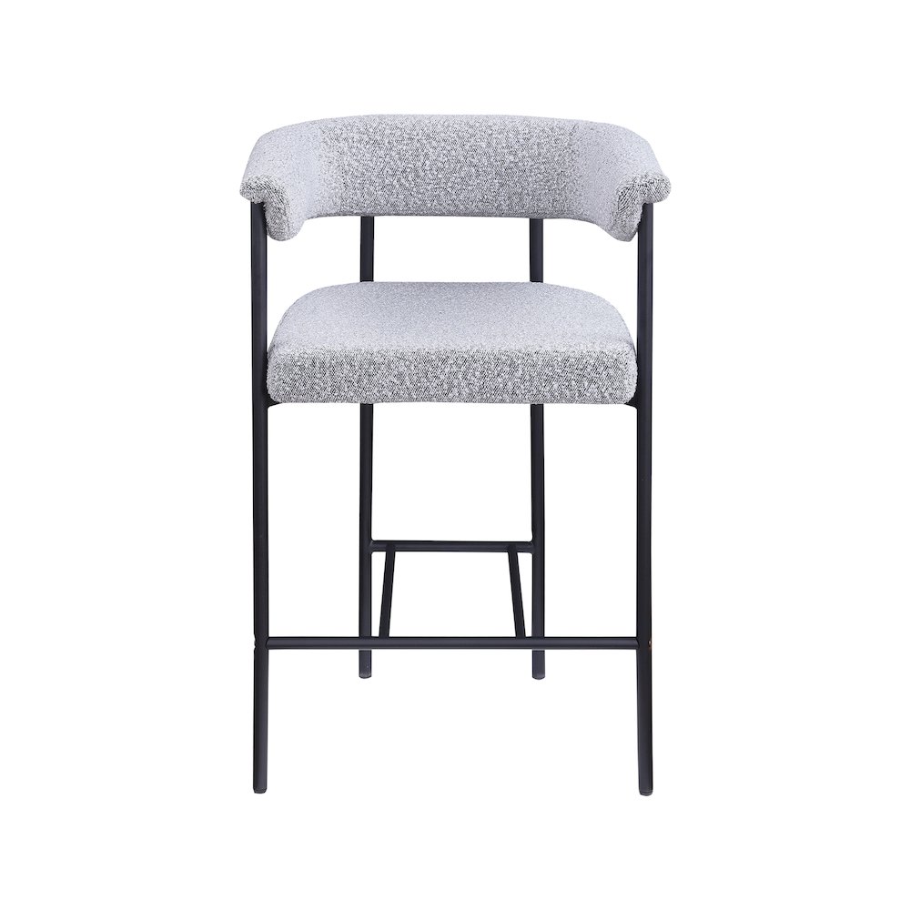 Malin Grey Boucle Fabric Counter Stool, Set of 2. Picture 2