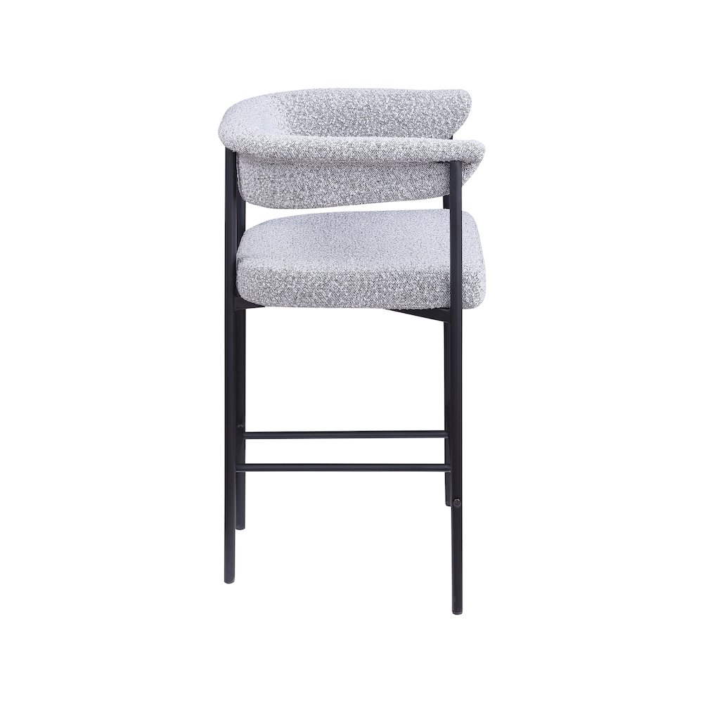 Malin Grey Boucle Fabric Counter Stool, Set of 2. Picture 3