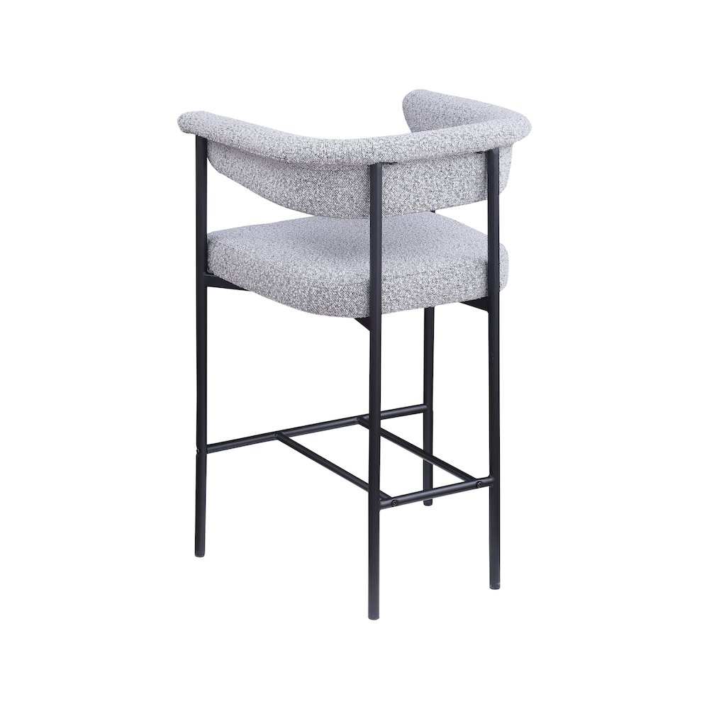 Malin Grey Boucle Fabric Counter Stool, Set of 2. Picture 5