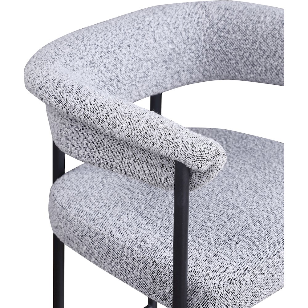Malin Grey Boucle Fabric Counter Stool, Set of 2. Picture 6