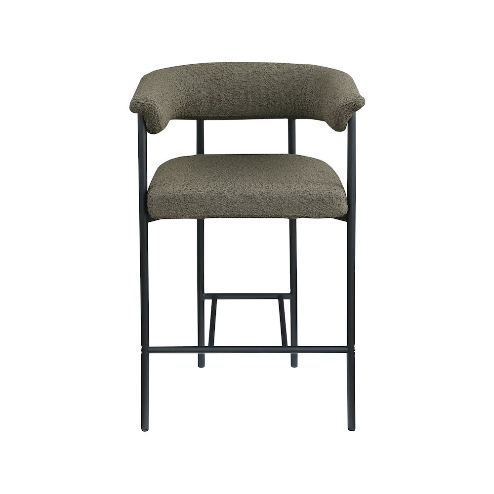 Malin Olive Boucle Fabric Counter Stool, Set of 2. Picture 2