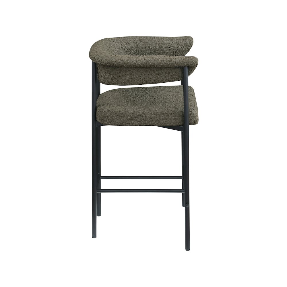 Malin Olive Boucle Fabric Counter Stool, Set of 2. Picture 3