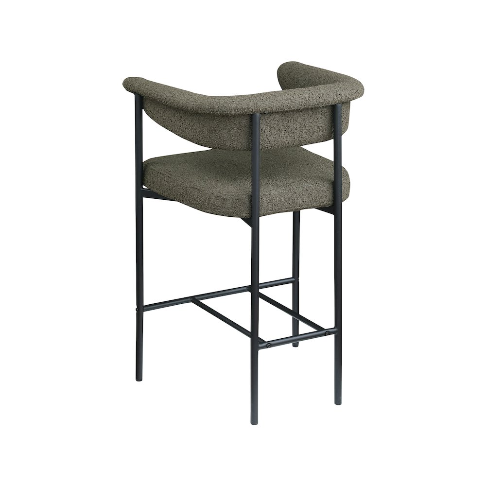 Malin Olive Boucle Fabric Counter Stool, Set of 2. Picture 5