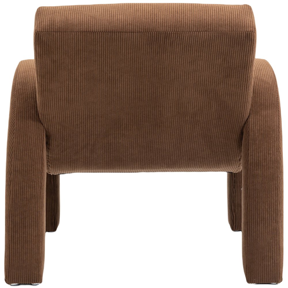 Corduroy Brown Corduroy Fabric Accent Chair. Picture 2