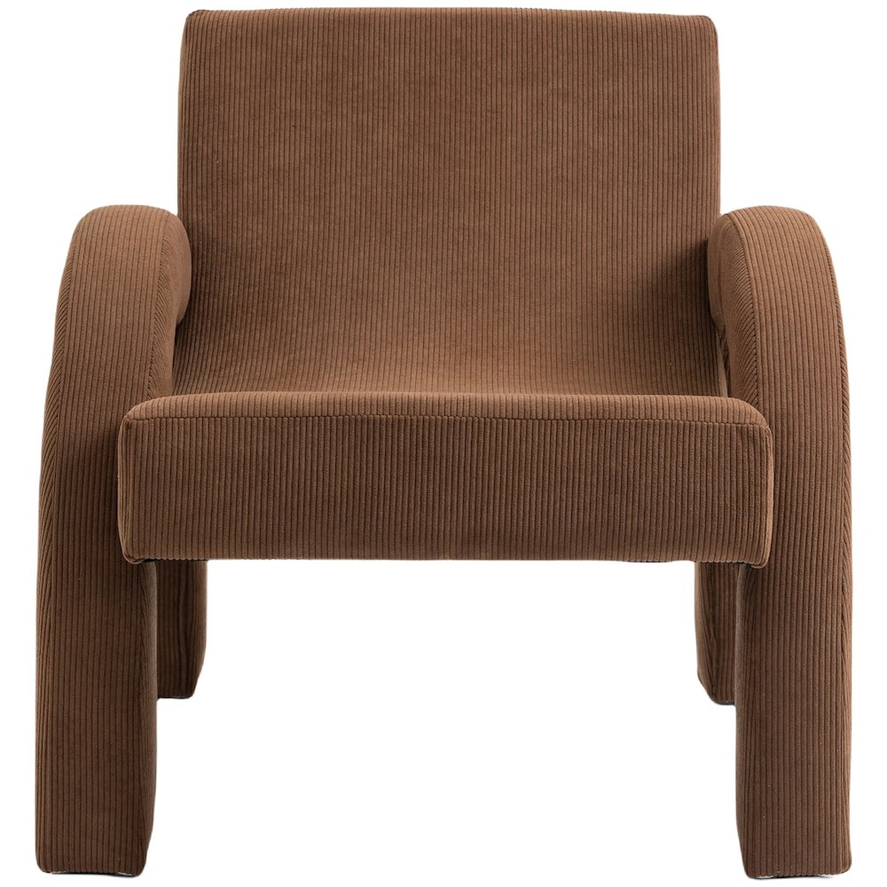 Corduroy Brown Corduroy Fabric Accent Chair. Picture 3