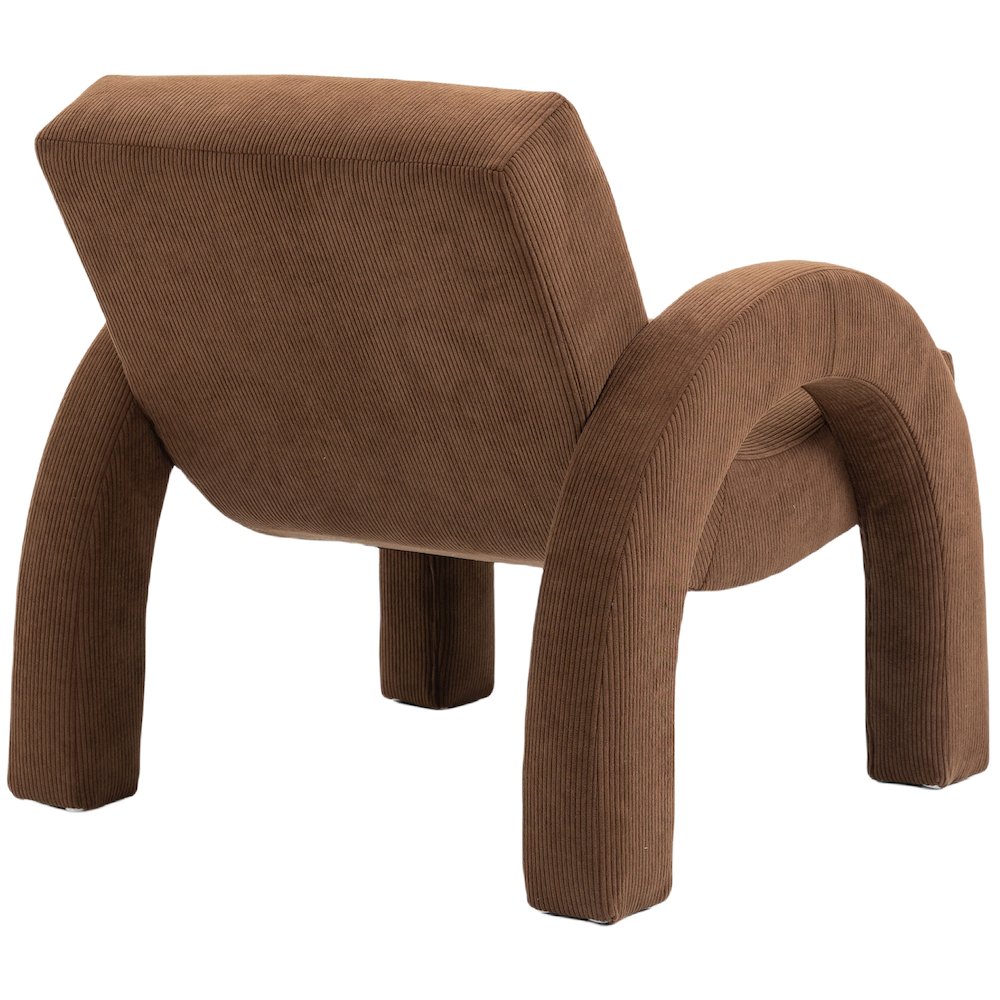 Corduroy Brown Corduroy Fabric Accent Chair. Picture 5