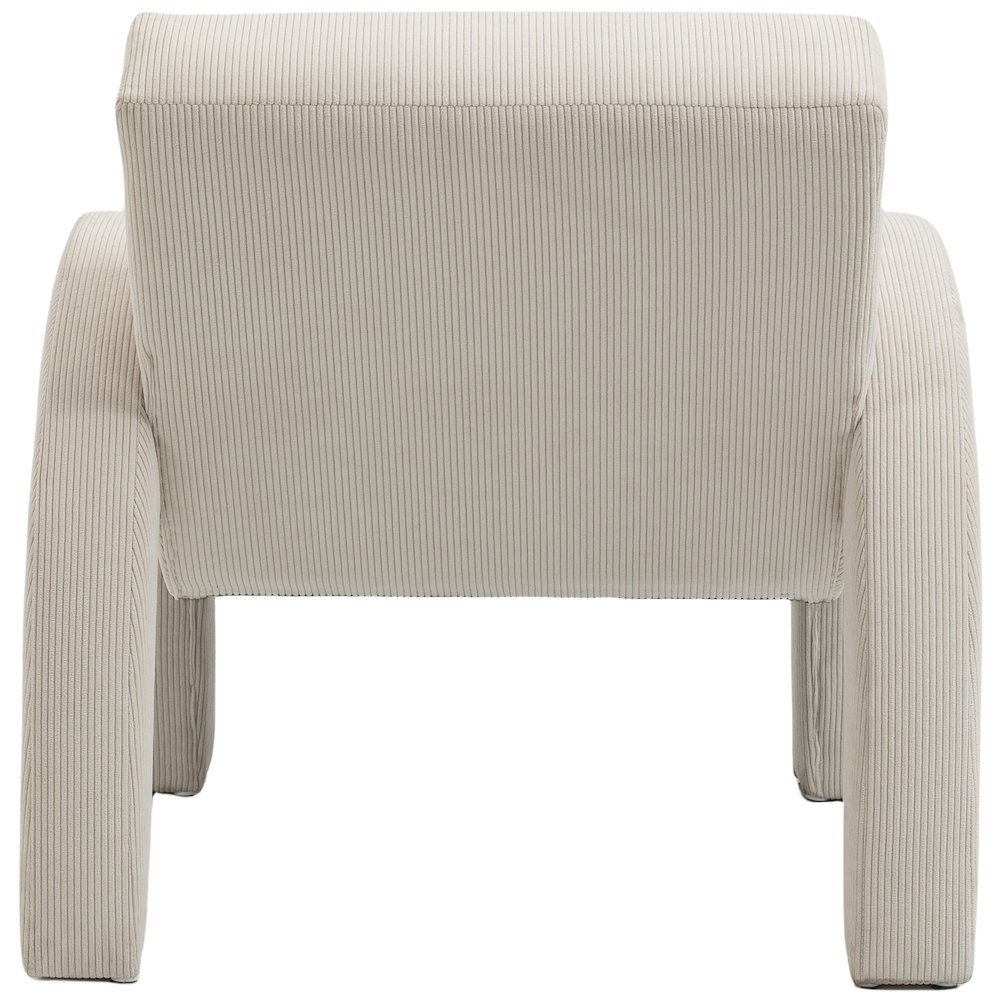 Corduroy Cream Corduroy Fabric Accent Chair. Picture 2