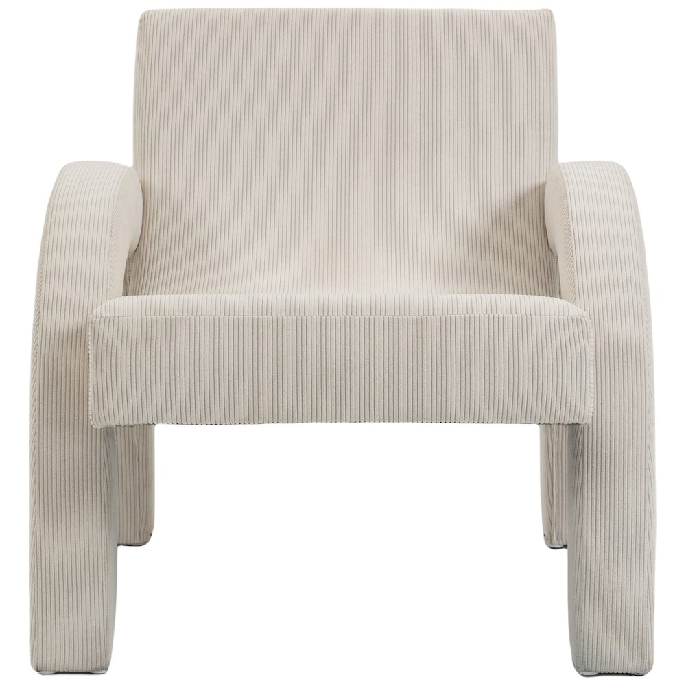 Corduroy Cream Corduroy Fabric Accent Chair. Picture 3