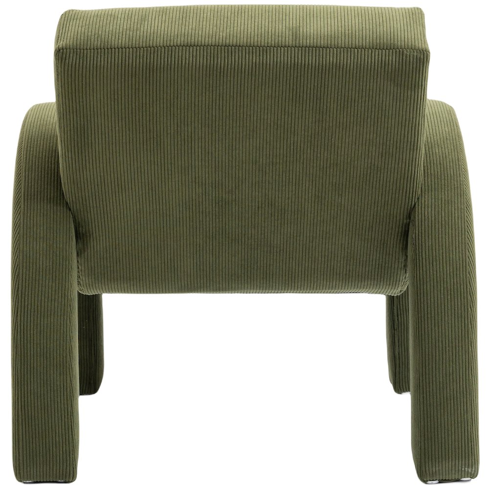 Corduroy Green Corduroy Fabric Accent Chair. Picture 2