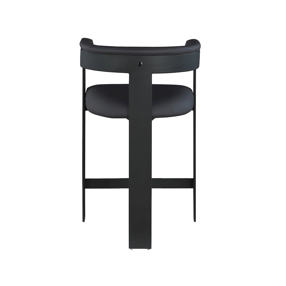 Romeo Black Vegan Leather Counter Stool, Set of 2. Picture 2