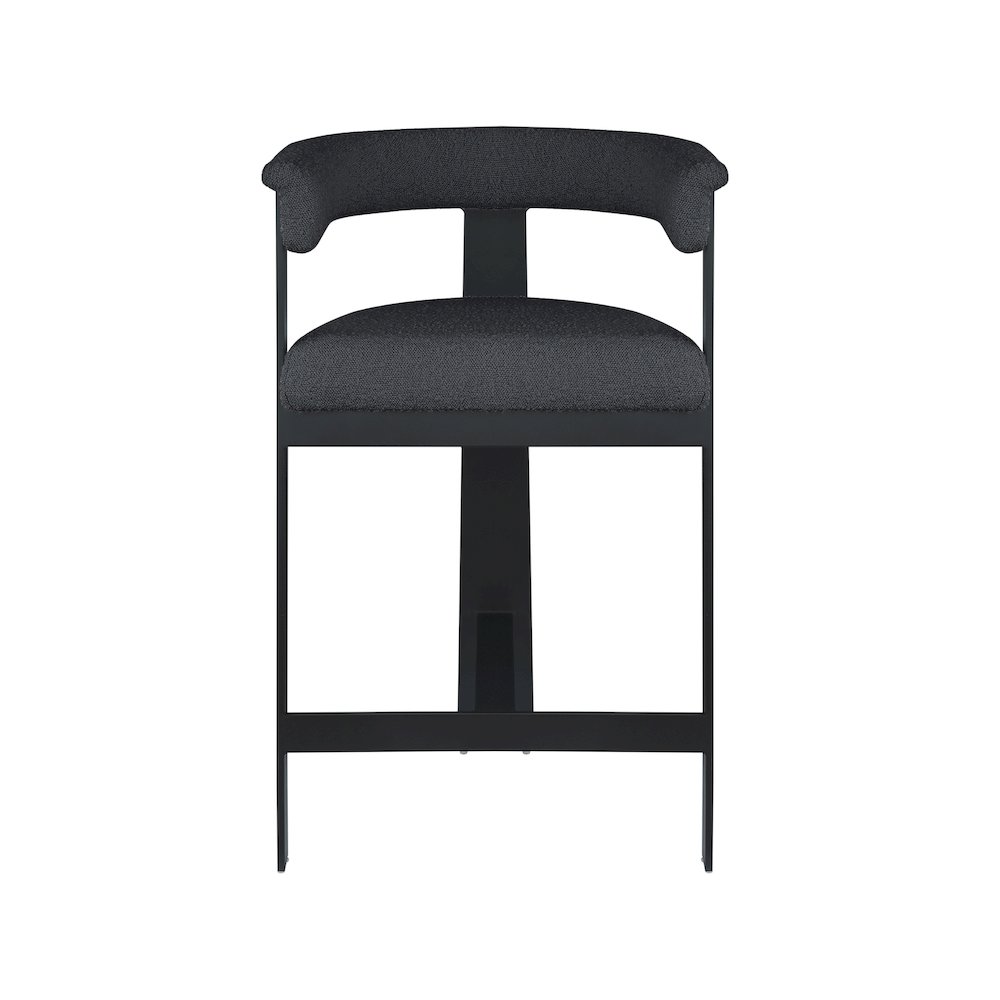 Romeo Black Vegan Leather Counter Stool, Set of 2. Picture 3