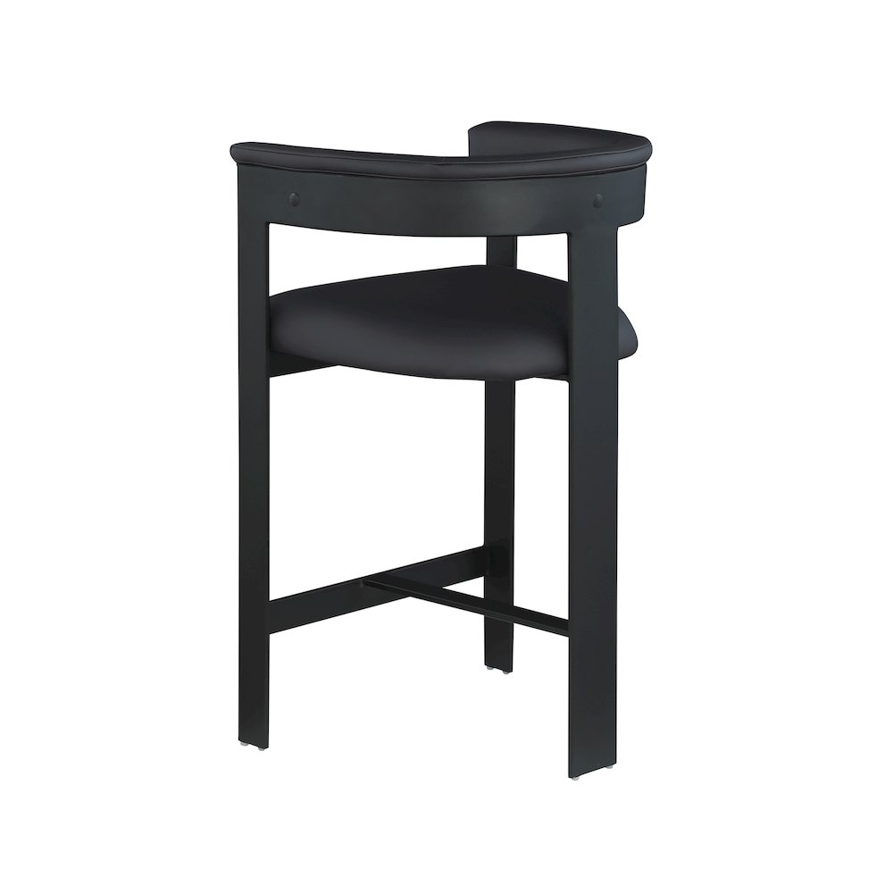 Romeo Black Vegan Leather Counter Stool, Set of 2. Picture 5