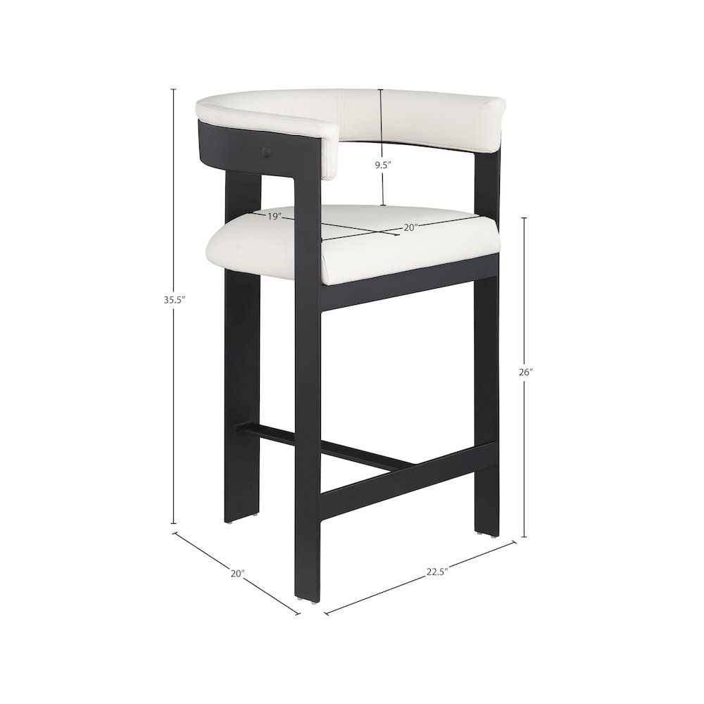 Romeo Cream Vegan Leather Counter Stool, Set of 2. Picture 6