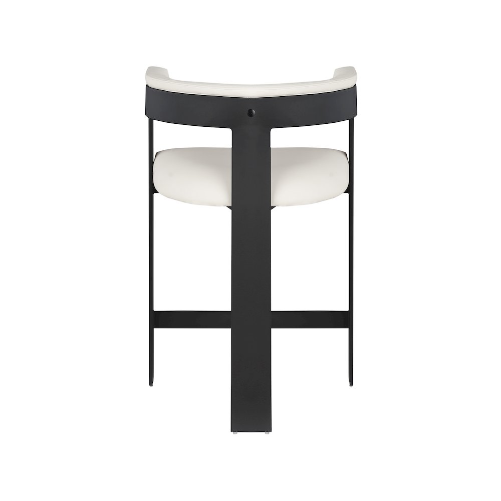 Romeo Cream Vegan Leather Counter Stool, Set of 2. Picture 2