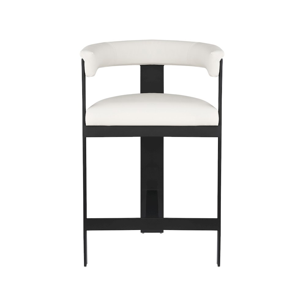 Romeo Cream Vegan Leather Counter Stool, Set of 2. Picture 3