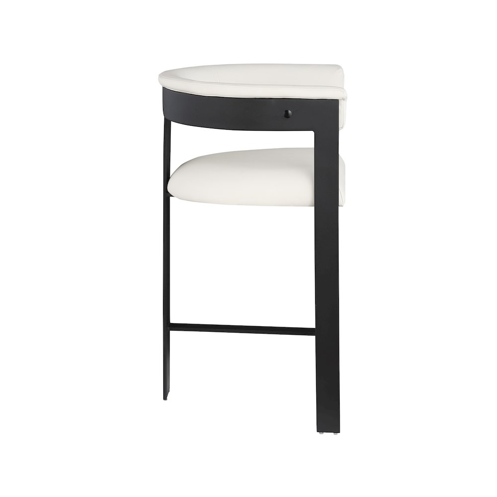 Romeo Cream Vegan Leather Counter Stool, Set of 2. Picture 4