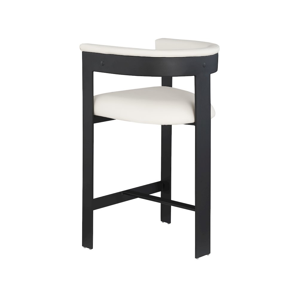 Romeo Cream Vegan Leather Counter Stool, Set of 2. Picture 5