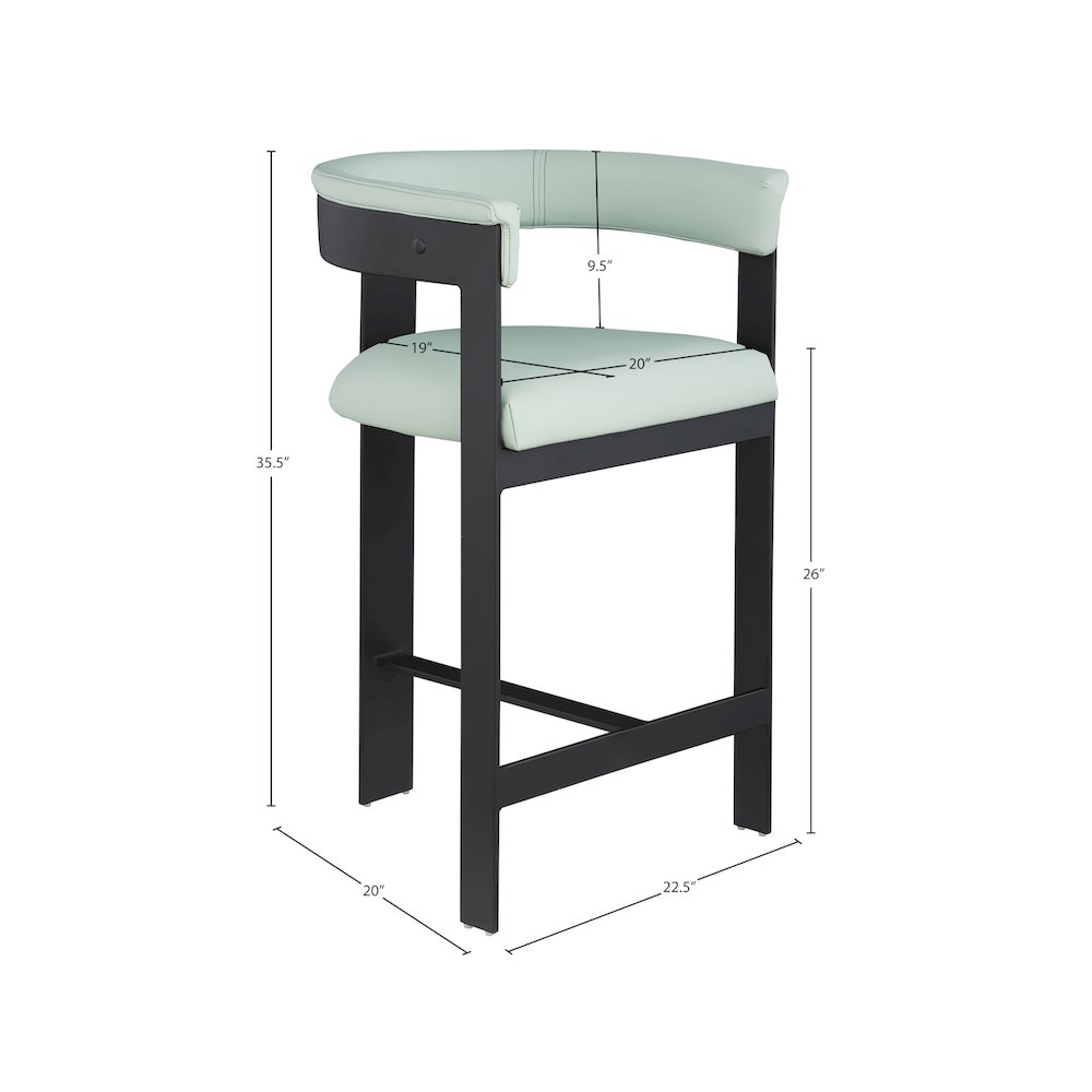 Romeo Mint Green Vegan Leather Counter Stool, Set of 2. Picture 6