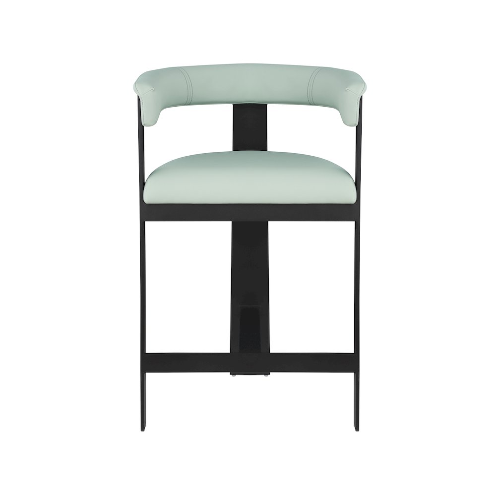 Romeo Mint Green Vegan Leather Counter Stool, Set of 2. Picture 3