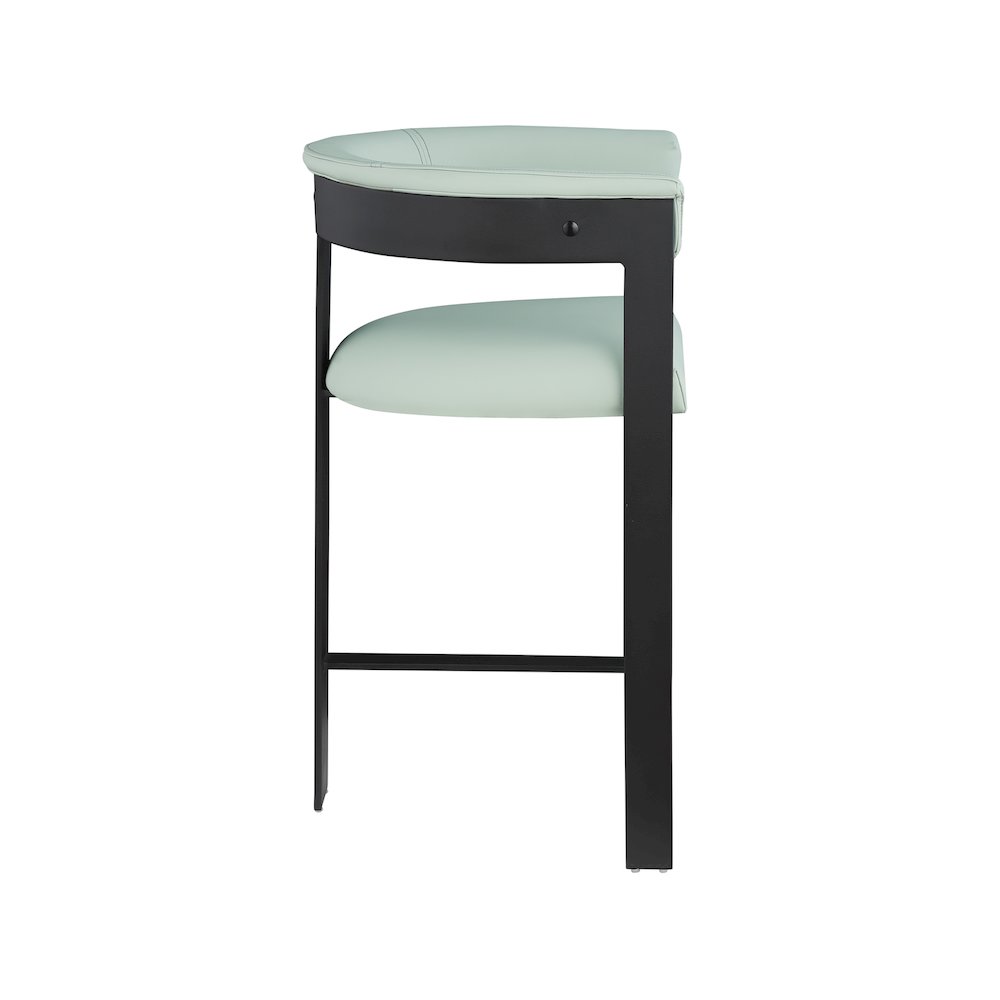 Romeo Mint Green Vegan Leather Counter Stool, Set of 2. Picture 4