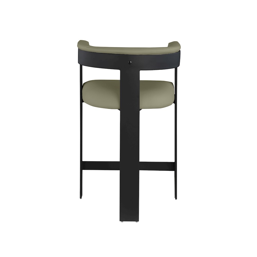 Romeo Olive Green Vegan Leather Counter Stool, Set of 2. Picture 2