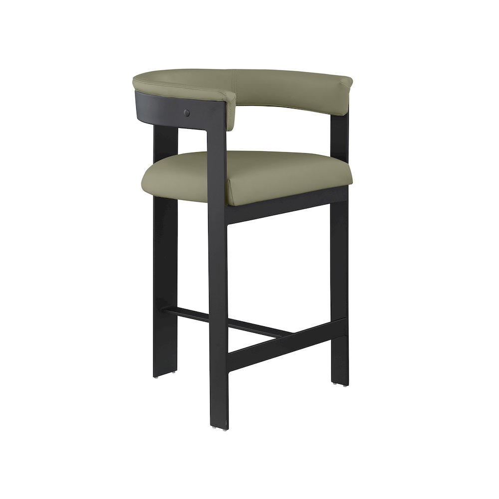 Romeo Olive Green Vegan Leather Counter Stool, Set of 2. Picture 3
