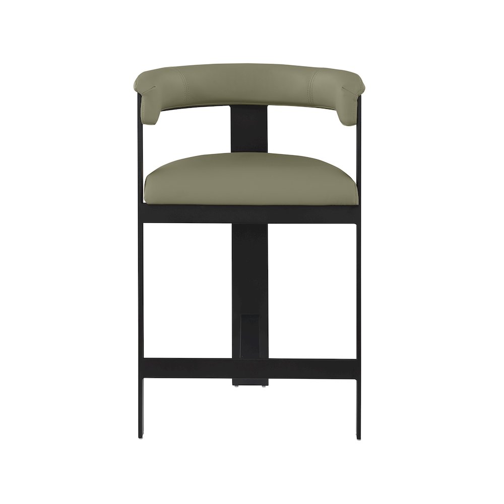 Romeo Olive Green Vegan Leather Counter Stool, Set of 2. Picture 4