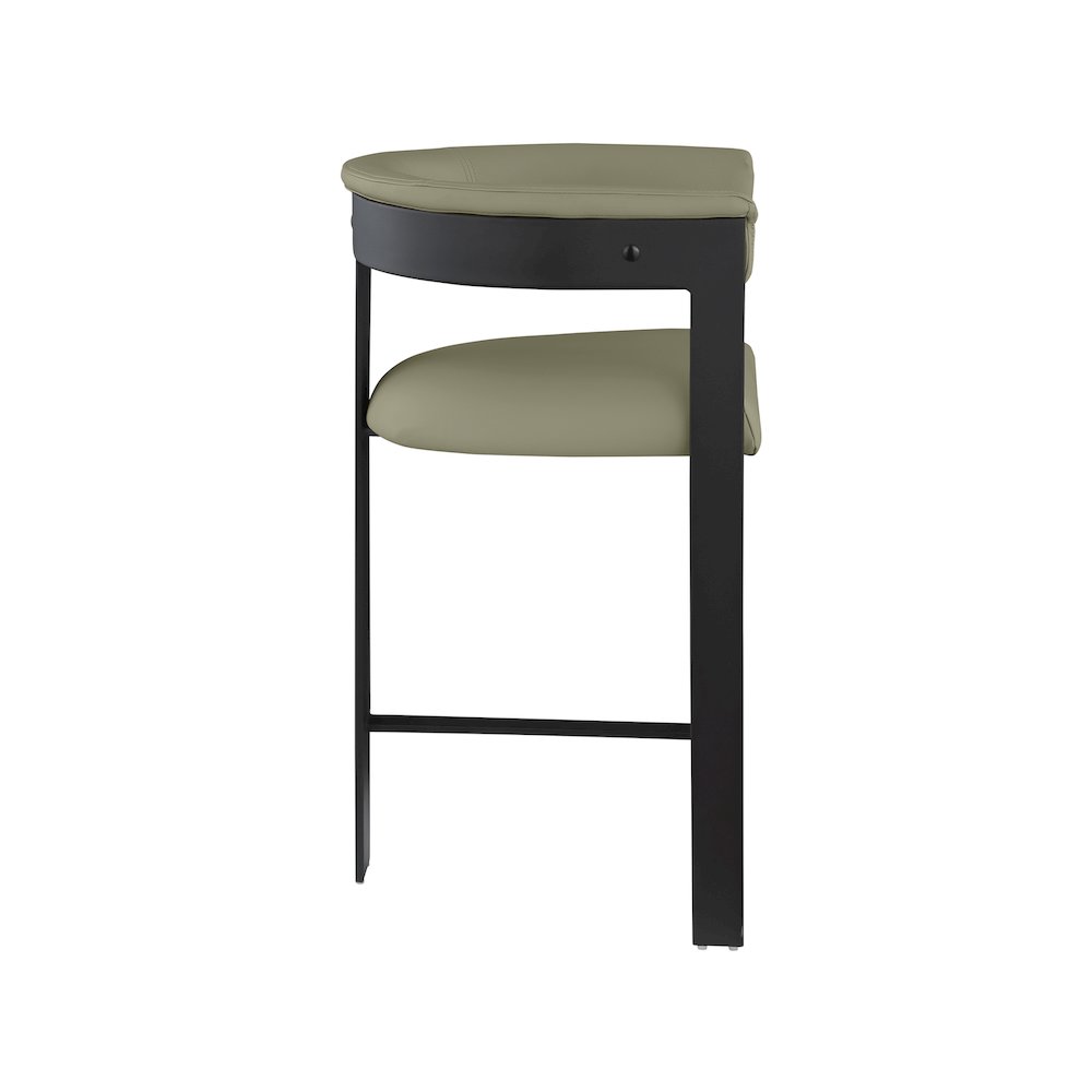 Romeo Olive Green Vegan Leather Counter Stool, Set of 2. Picture 5