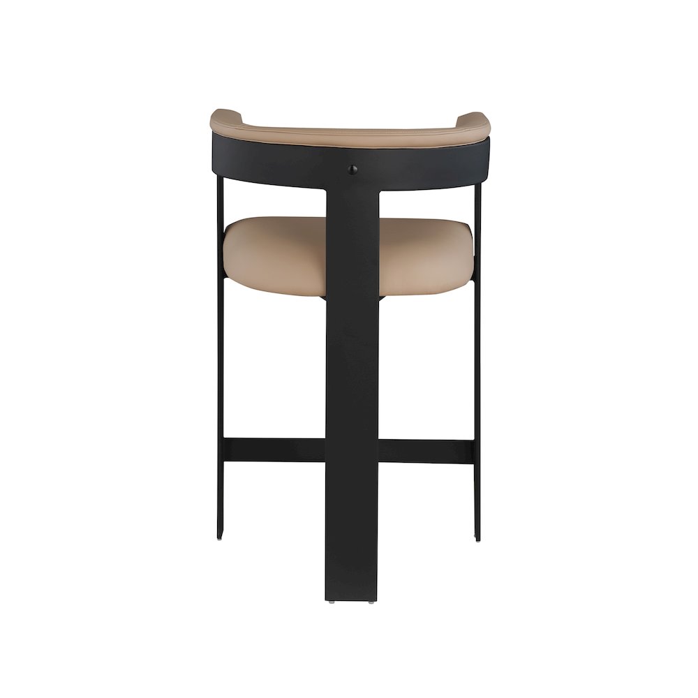 Romeo Tan Vegan Leather Counter Stool, Set of 2. Picture 2