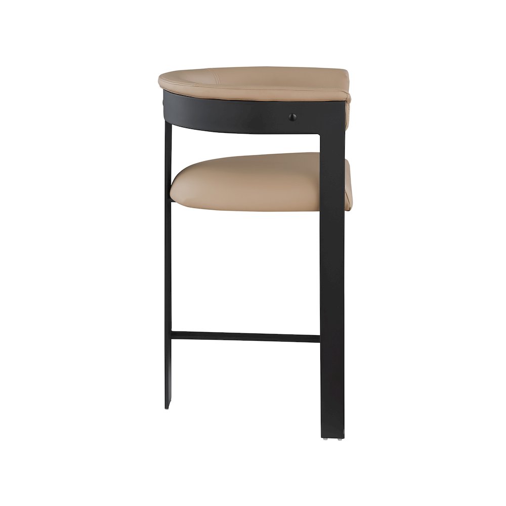 Romeo Tan Vegan Leather Counter Stool, Set of 2. Picture 4